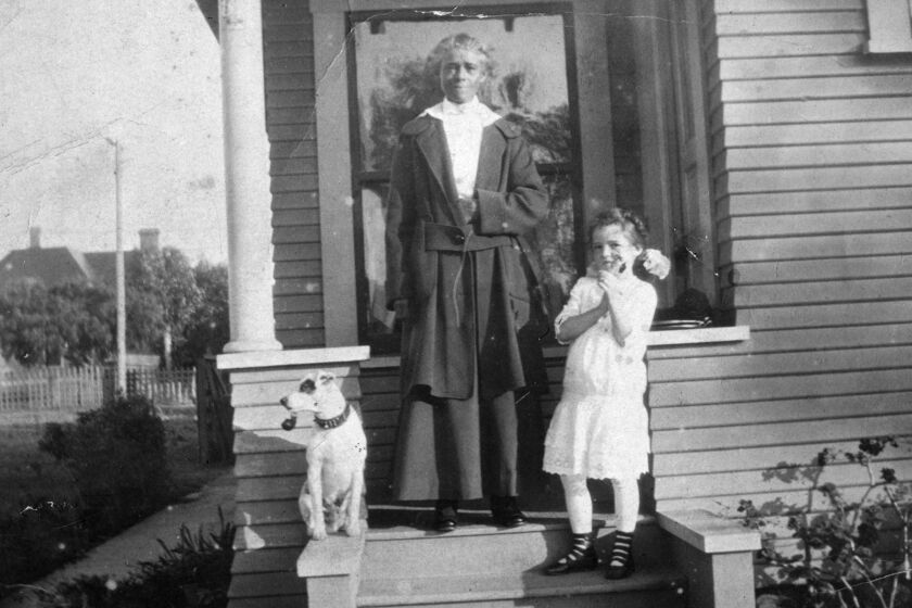 Cynthia and grandmother Annie Hudgins, Coronado, 1926.