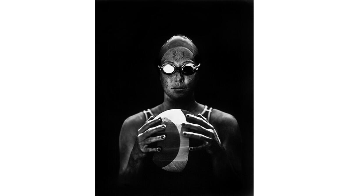 Courtney Mathewson will be on the U.S.A. women's Water Polo team, She is photographed after team practice at the Joint Forces Training Base pool, in Los Alamitos, (Jay L. Clendenin/Los Angeles Times)