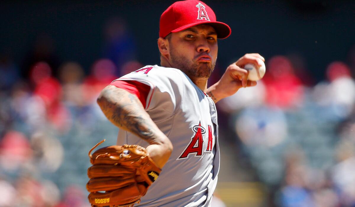 Angels starter Hector Santiago gave up only one run in seven innings on Wednesday against the Rangers.