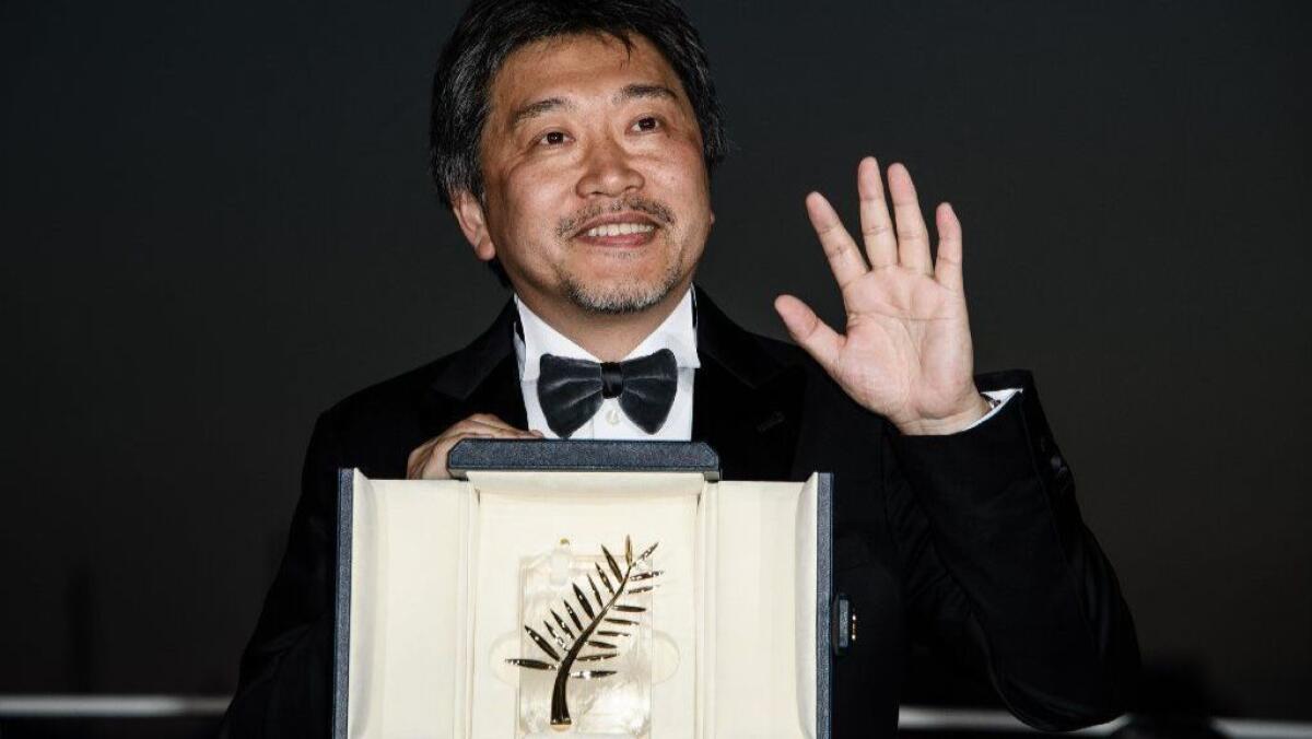 Hirokazu Kore-eda won the Palme d'Or Prize for "Shoplifters" at the Cannes Film Festival on Saturday.