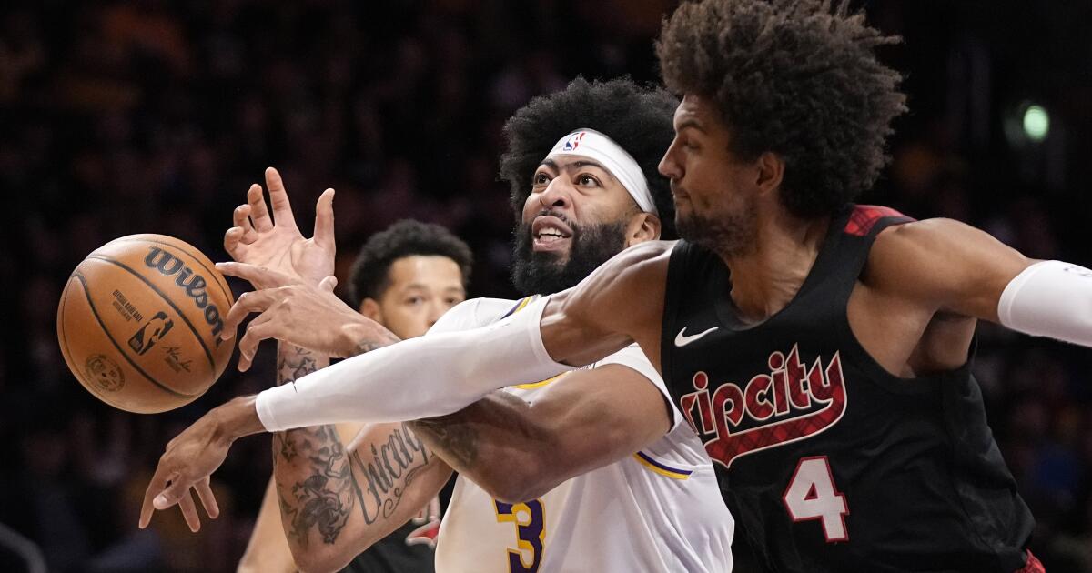Davis, Rui Hachimura lead Lakers against Trail Blazers, LeBron out with injury