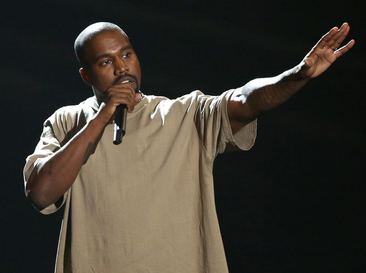 Kanye West at the MTV Video Music Awards in Los Angeles on Aug. 30, 2015.