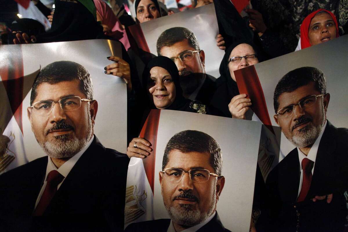 Supporters of ousted Egyptian President Mohamed Morsi rally in Cairo.