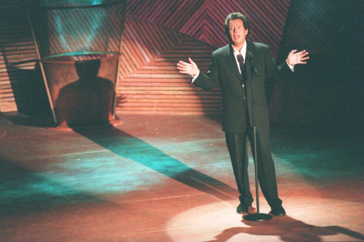 Comedian Garry Shandling performs in 1995.