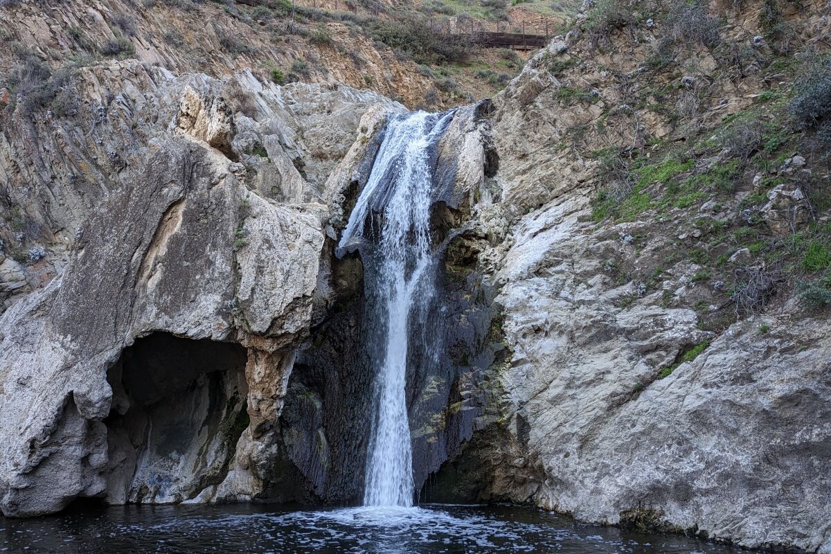 The waterfall at Paradise Falls.