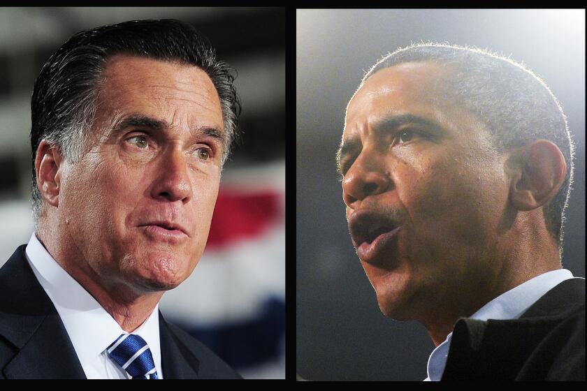 Republican nominee Mitt Romney and President Obama