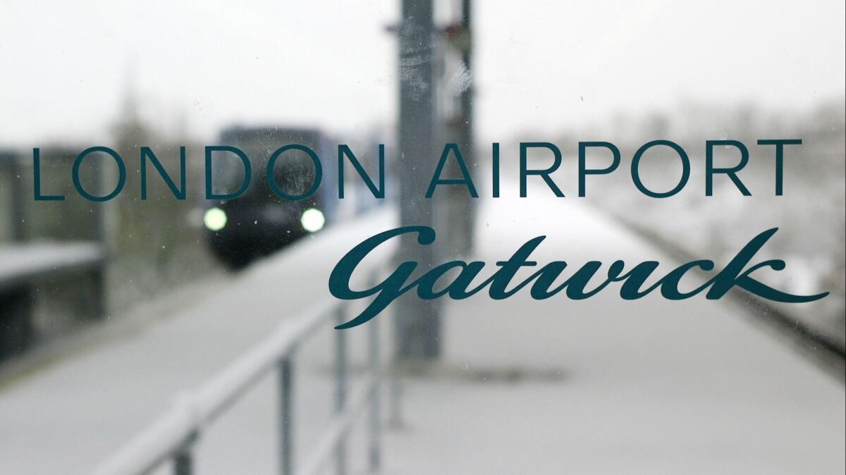 All incoming and outgoing flights were suspended at London's Gatwick Airport on Thursday.