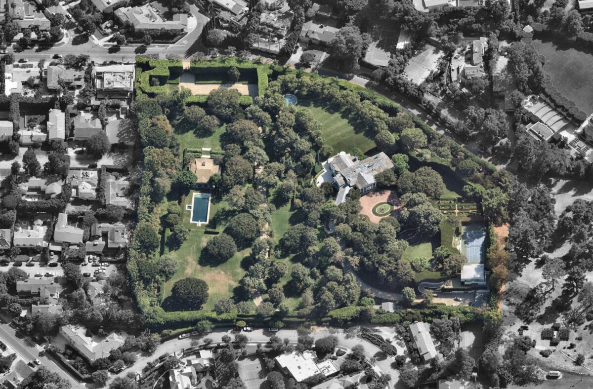 A Beverly Hills estate seen from above
