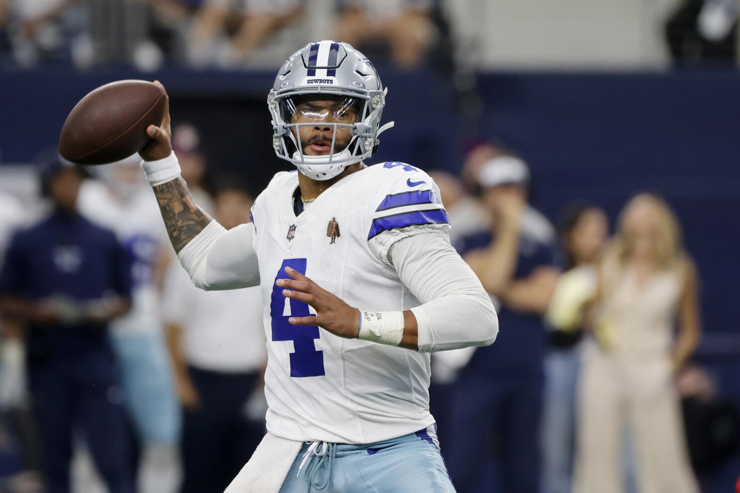 Dallas Cowboys Quarterback Dak Prescott Models Texas Rangers Nike