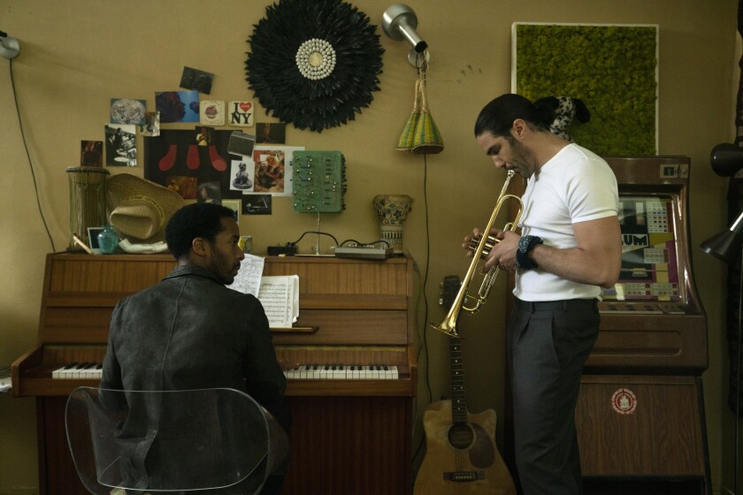 André Holland, left, and Tahar Rahim play old friends partnered in a Parisian nightclub in the Netflix drama "The Eddy."