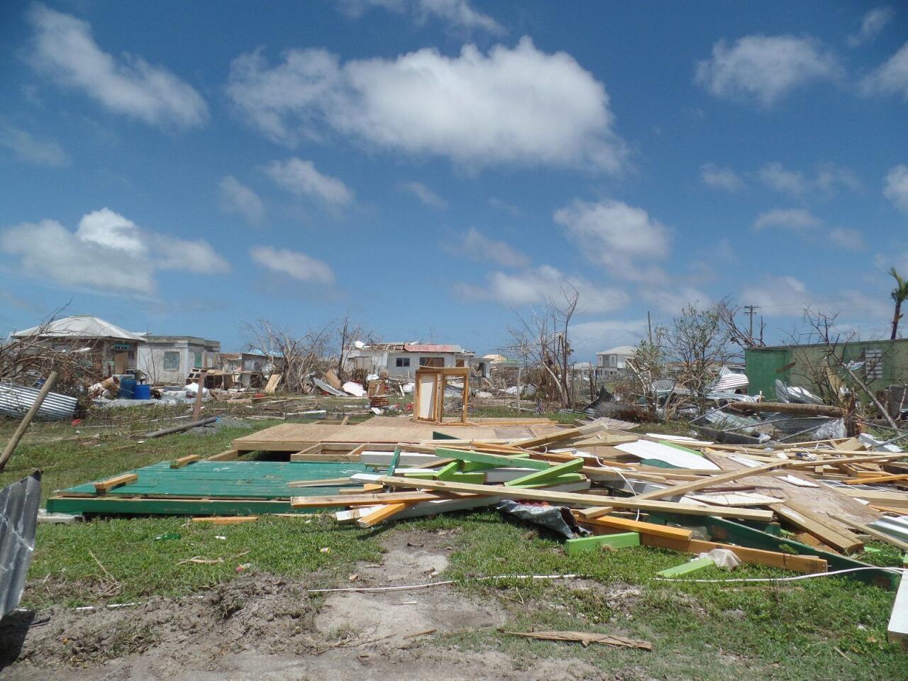 Damage left behind by Hurricane Irma in Codrington, Antigua and Barbuda, on Sept. 9, 2017.