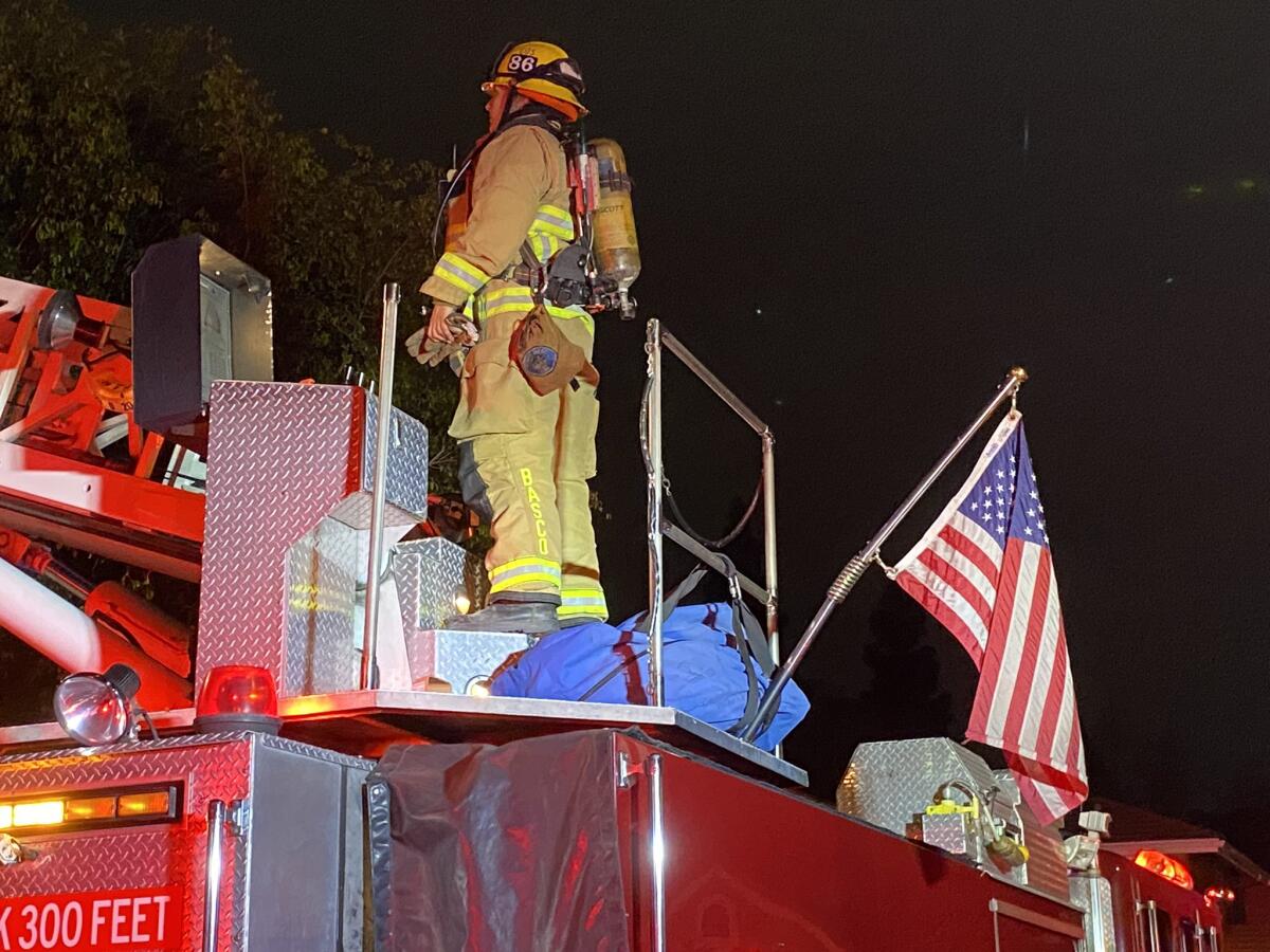 Crews from the Orange County Fire Authority and Fountain Valley Fire assisted with a house fire Sunday in Costa Mesa.