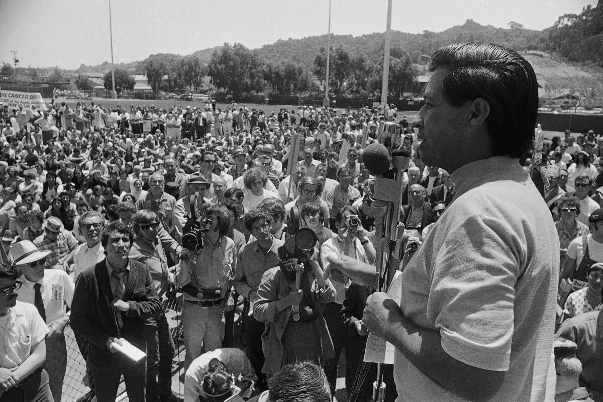 Cesar Chavez, head of the United Farm Workers union, in Los Angeles, July 7, 1973. 