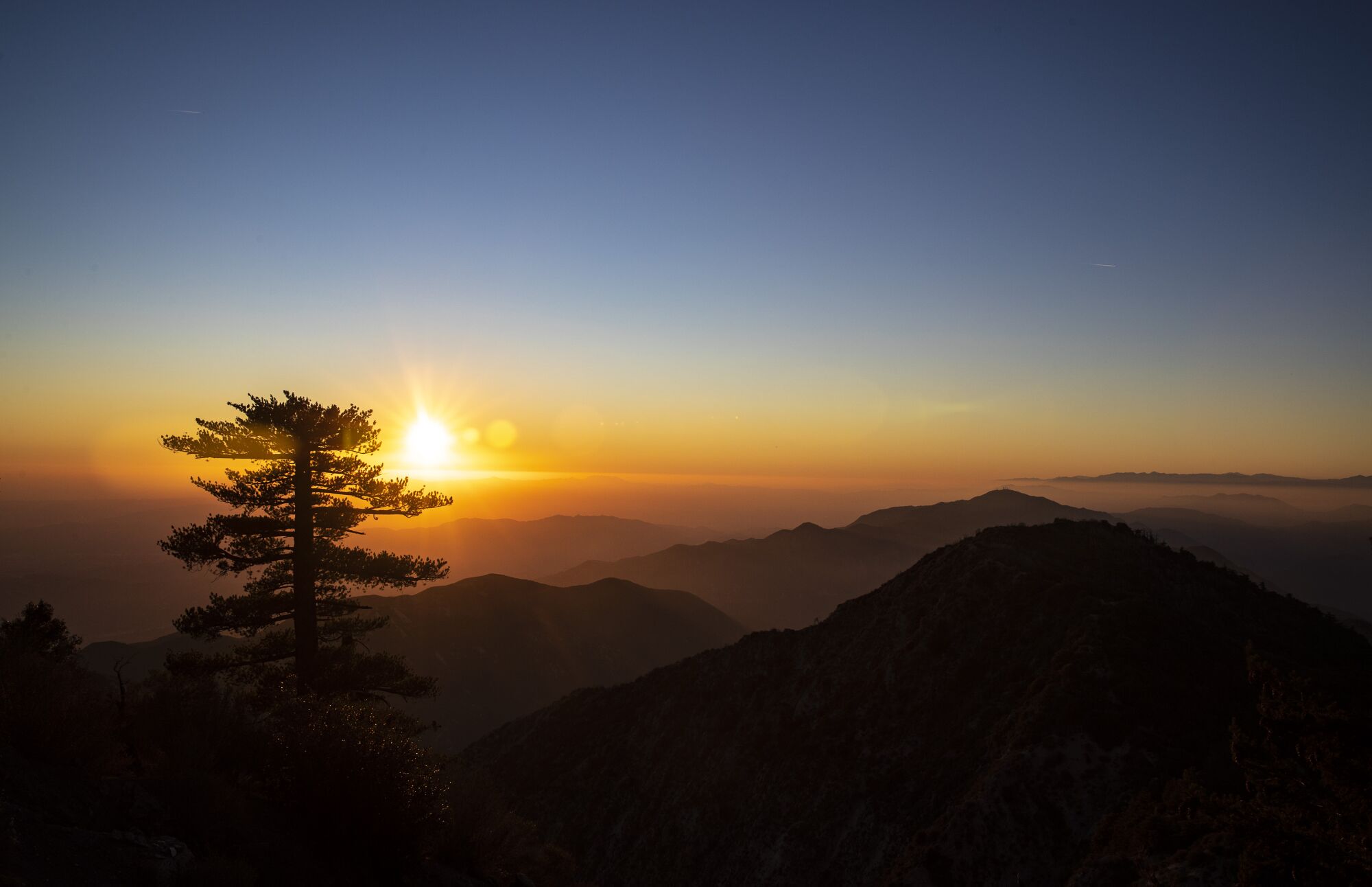 A sunset view from atop Mt. Disappointment in the San Gabriel Mountains on Feb. 6.