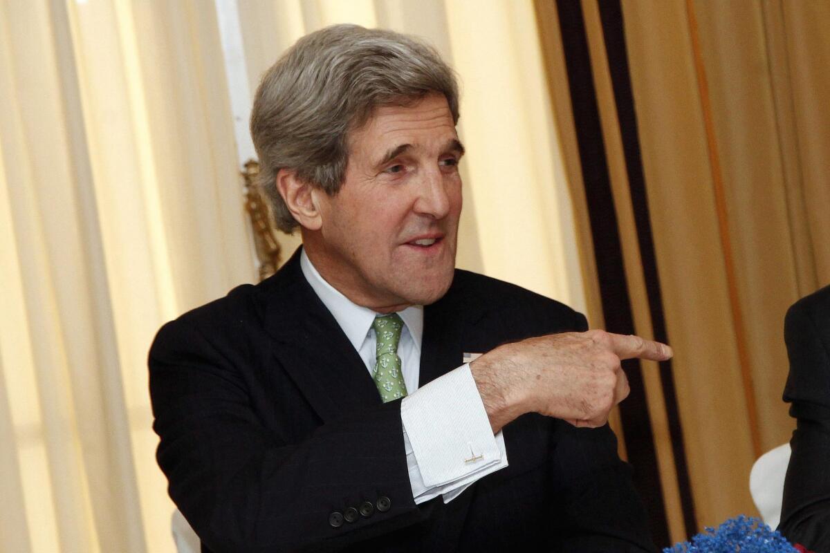U.S. Secretary of State John Kerry during a meeting in Rome on