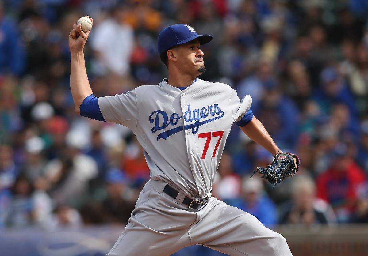 Carlos Frias gave up three earned runs on three hits while recording five strikeouts Sunday against the Chicago Cubs. The Dodgers beat the Cubs, 8-5.