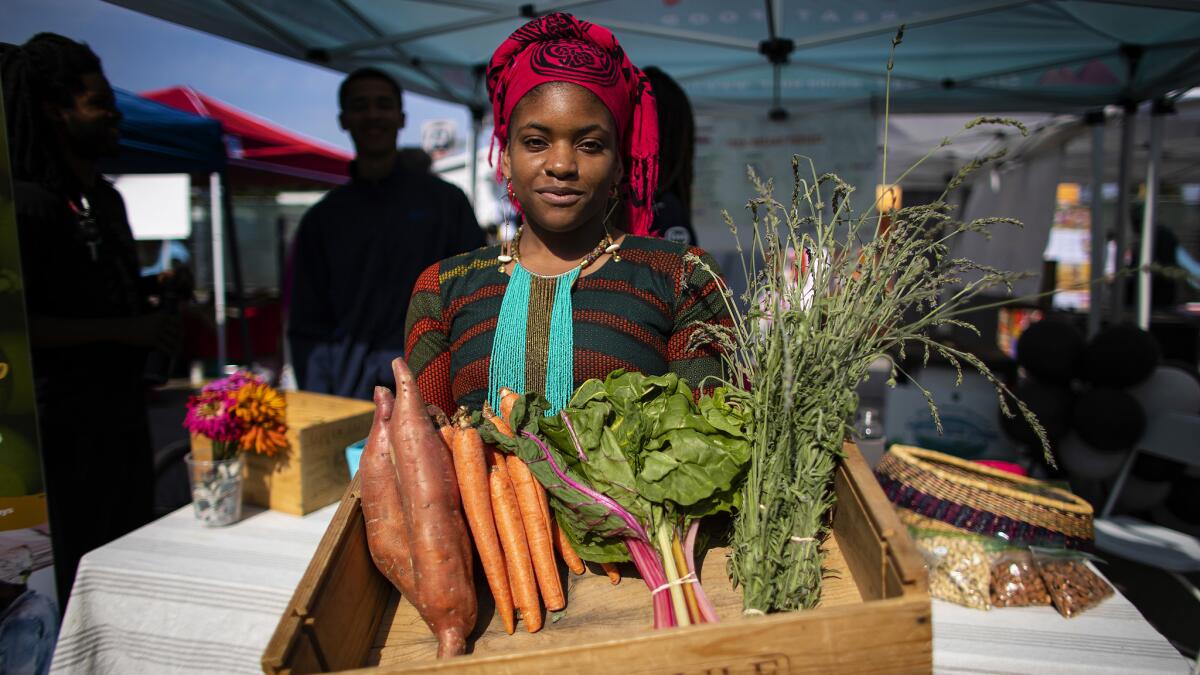 Olympia Auset’s grocery pop-up Süprmarkt has provided affordable organic produce to communities in South L.A. since 2016.