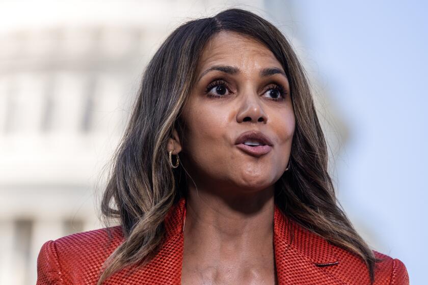 UNITED STATES - MAY 2: Halle Berry arrives speaks during a news conference on bipartisan legislation to raise federal research on menopause and women's midlife health, outside the U.S. Capitol on Thursday, May 2, 2024. (Tom Williams/CQ-Roll Call, Inc via Getty Images)