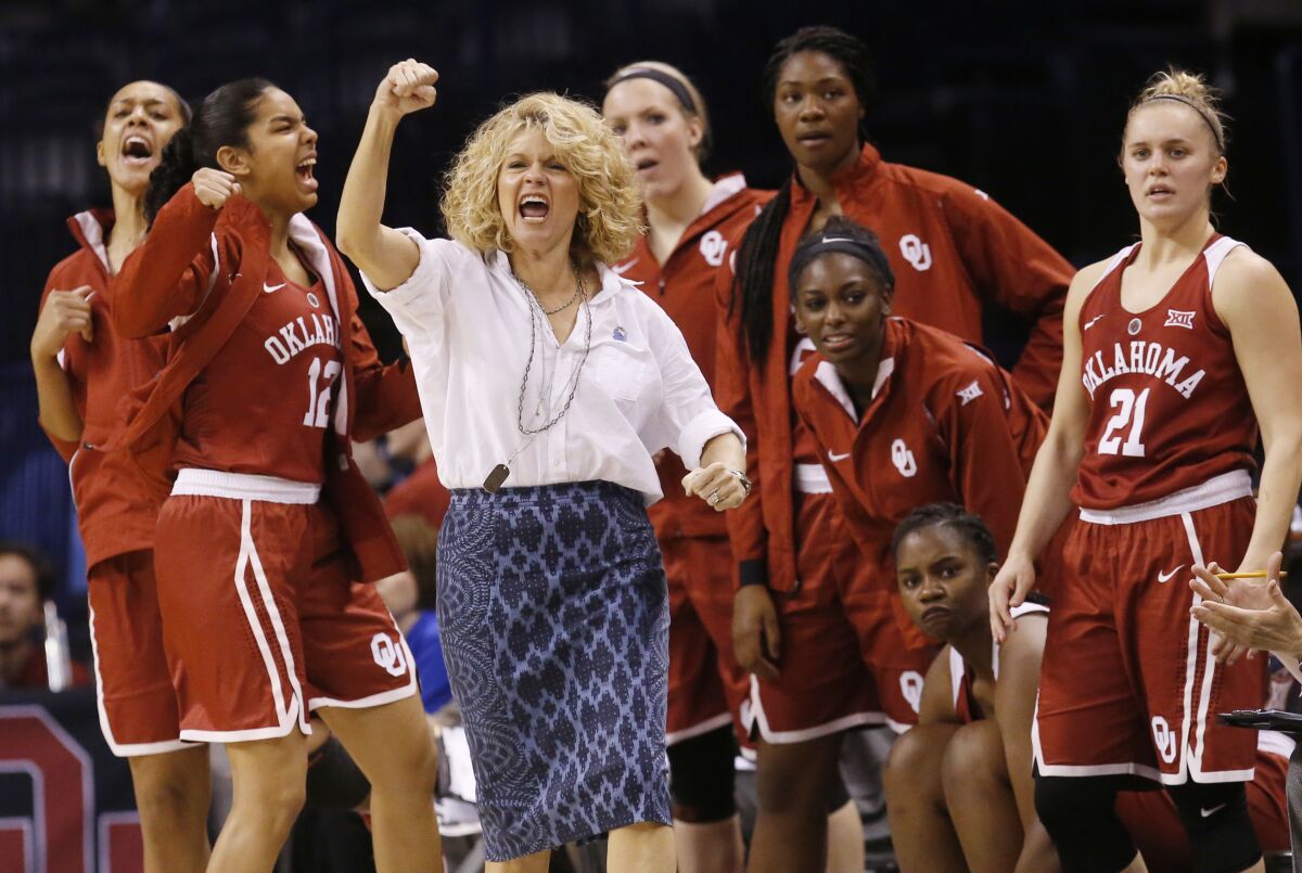 Oklahoma women's coach Coale retires after 3 Final Fours - The San Diego  Union-Tribune