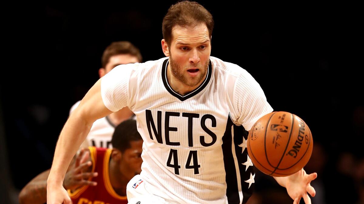 Bogan Bogdanovic steals the ball during a Nets game against the Cavaliers on Jan. 6.