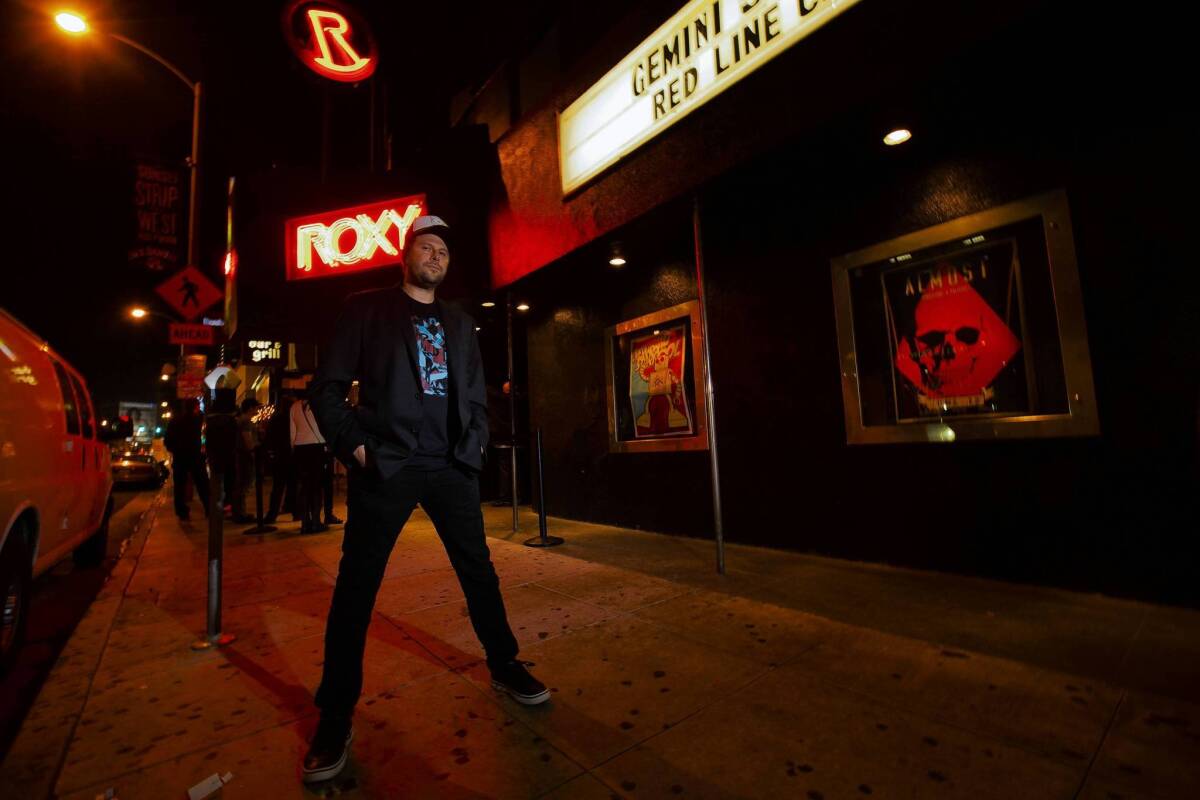Nic Adler poses on the Sunset Strip.