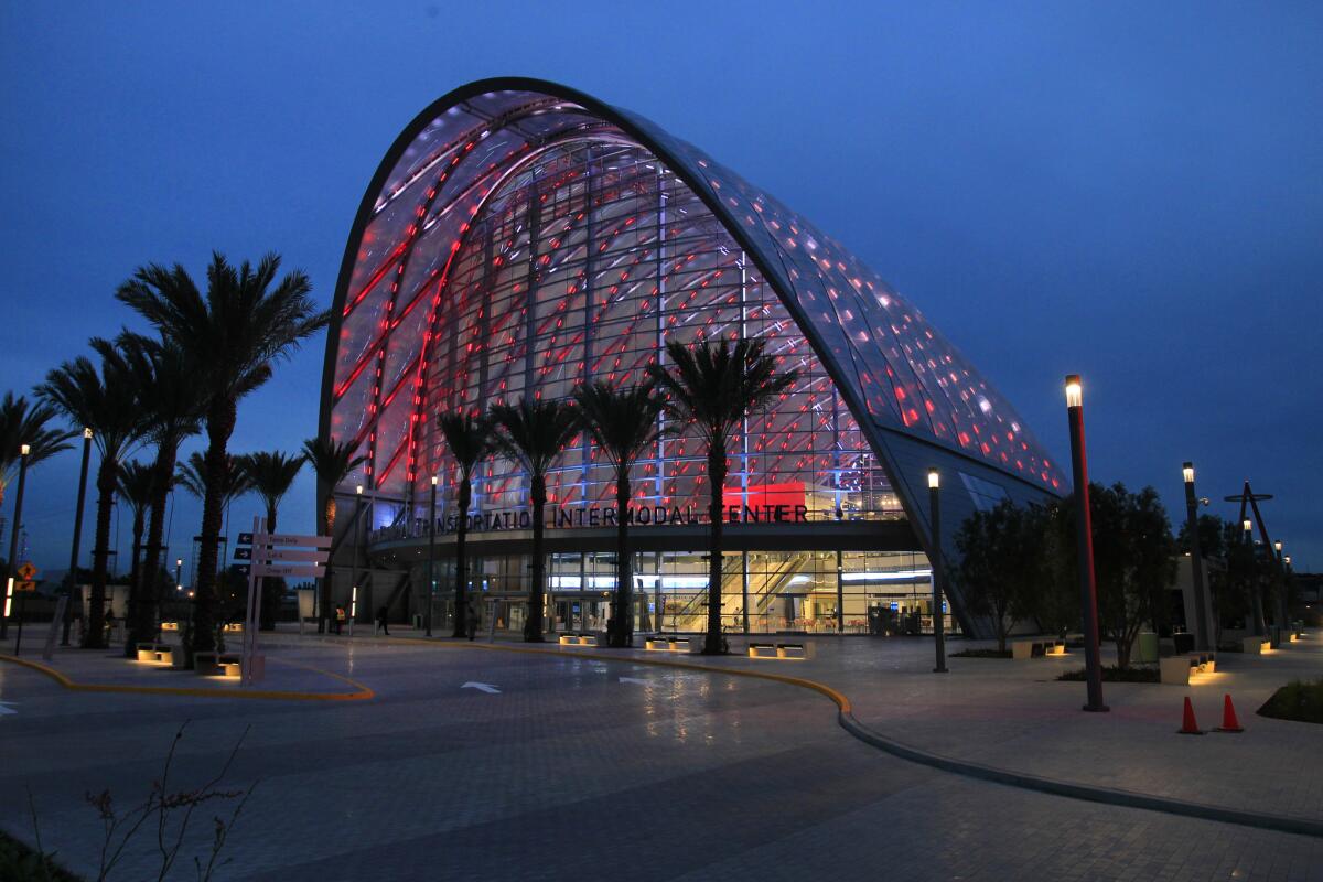 A view of the new ARTIC Transportation Center in Anaheim.