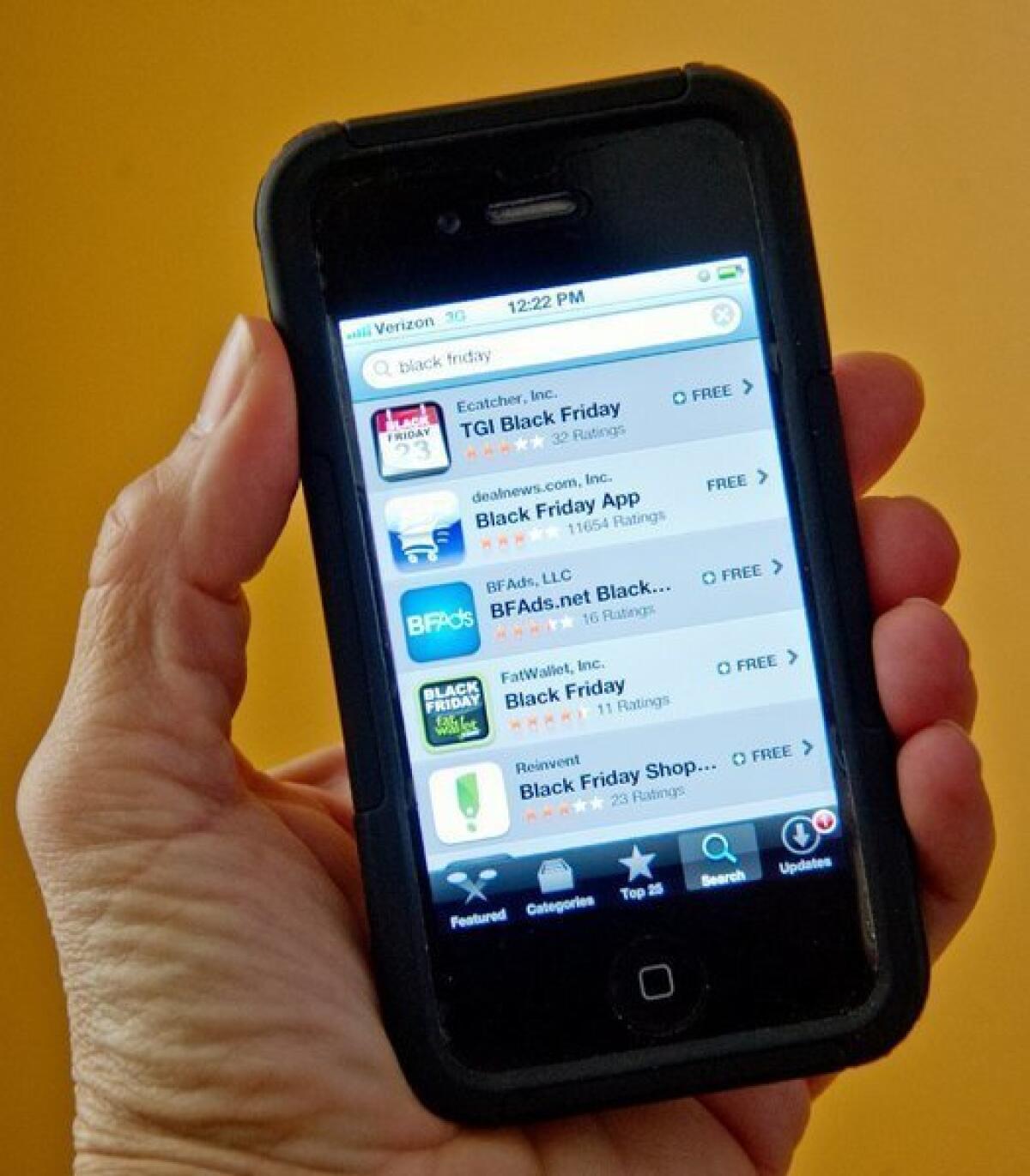 A photo illustration of the Apple App Store on the iPhone 4S.