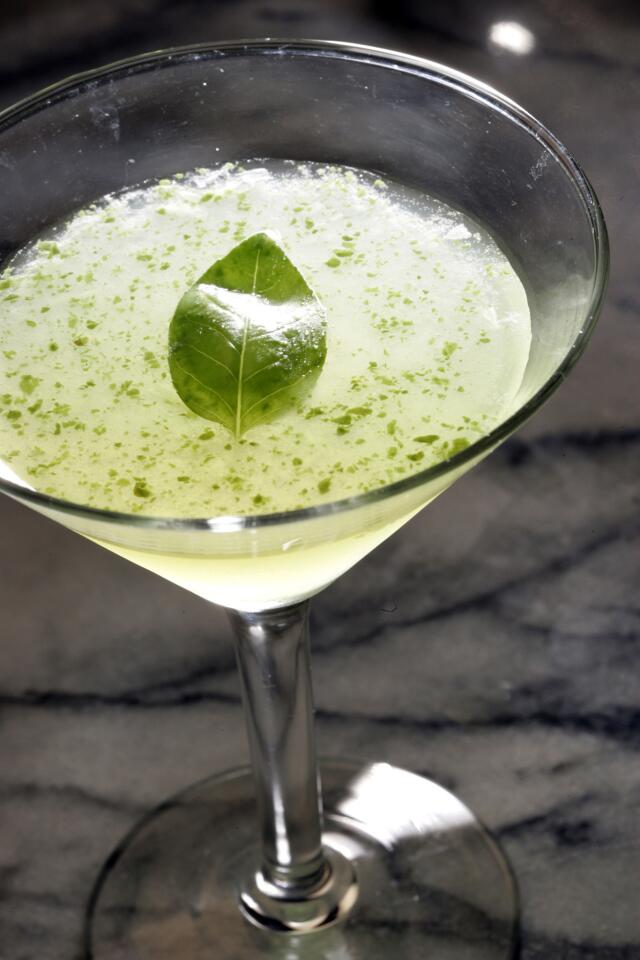 This would be a delicious brunch libation. Recipe: 'Gin'-ger basiltini