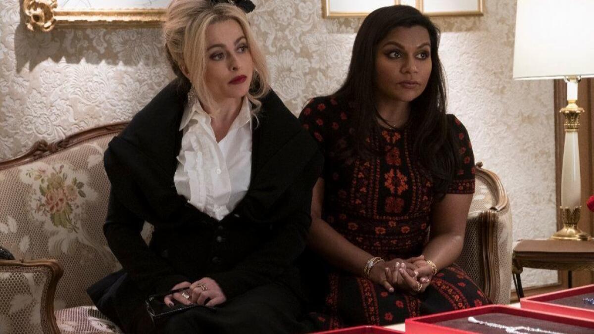 (L-R) HELENA BONHAM CARTER as Rose and MINDY KALING as Amita in Warner Bros. Pictures' and Village Roadshow Pictures' "OCEANS 8."