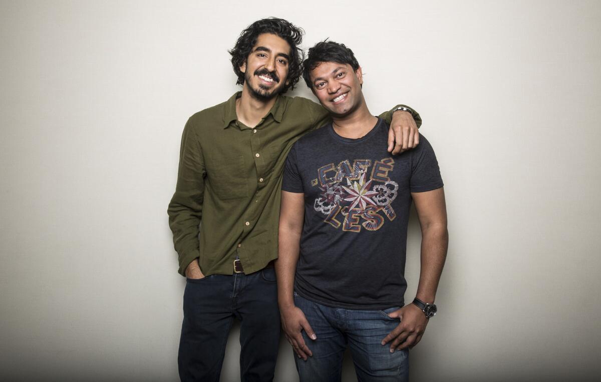 This was only the third time Dev Patel, left, and Saroo Brierley had met.