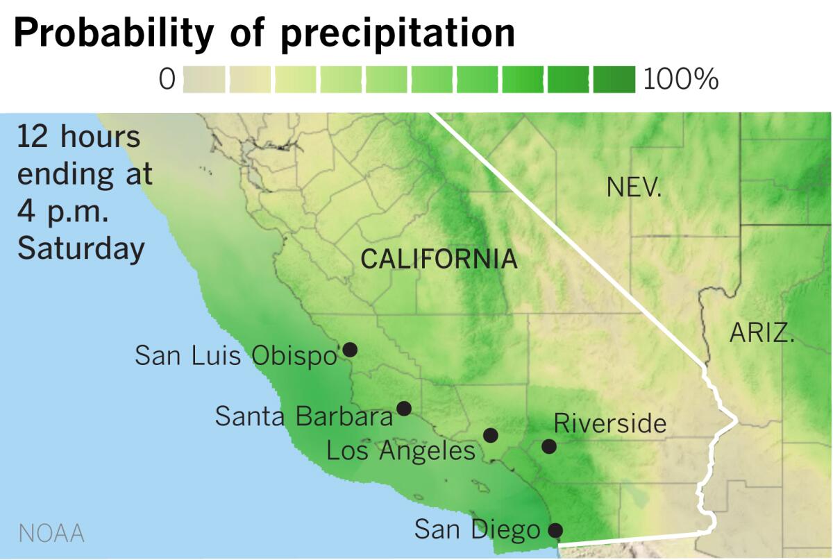 The first storm of the season will bring cold and rain to California.