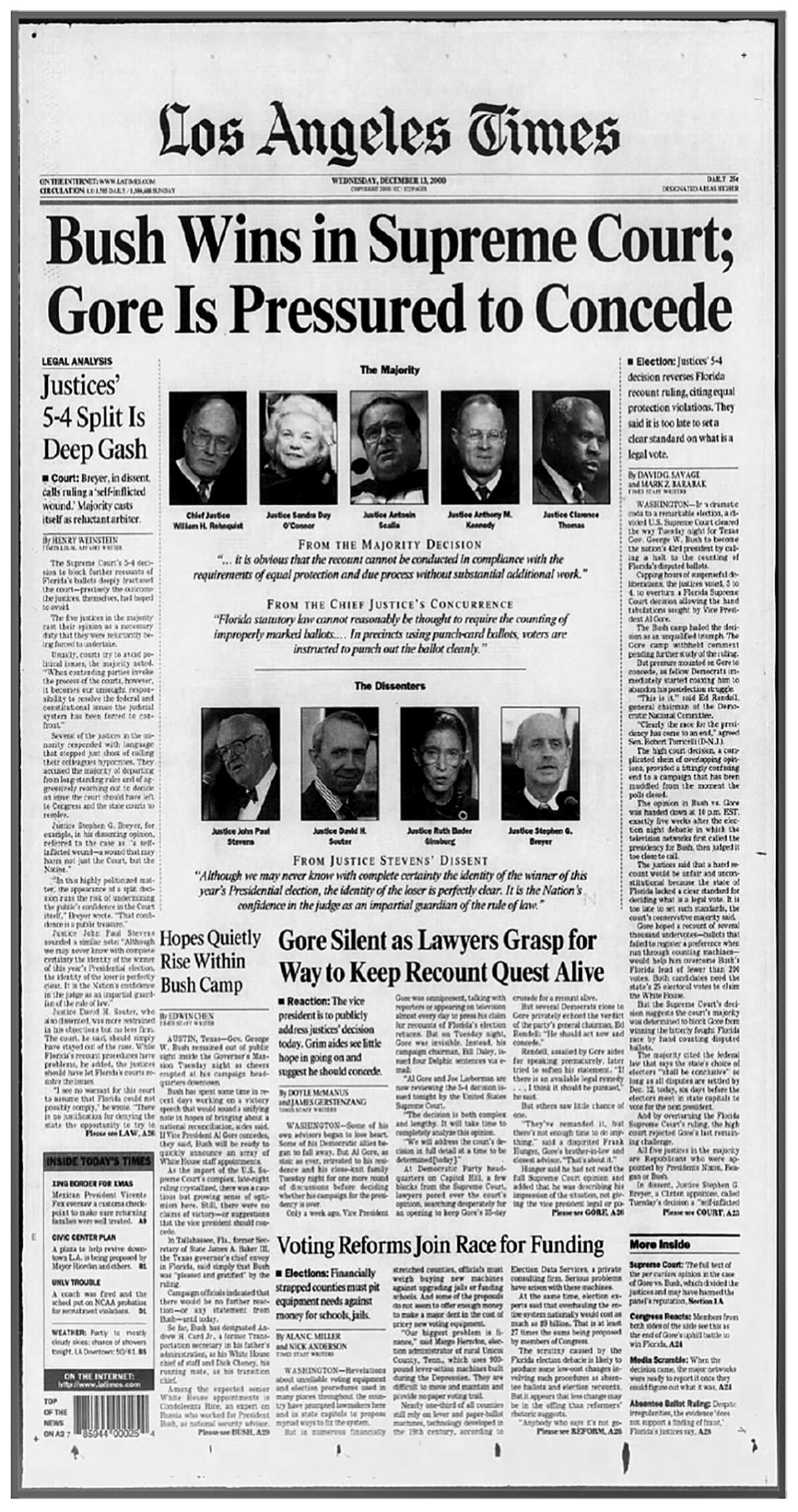 A newspaper front page
