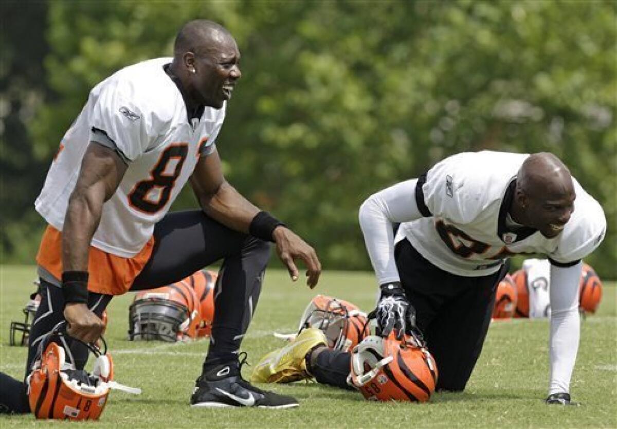 Terrel Owens practices at the Dallas Cowboys training camp. While