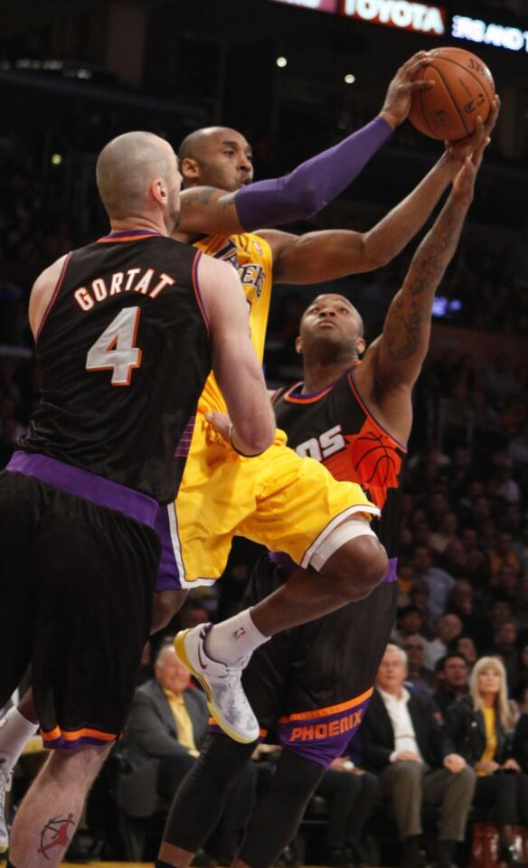 Kobe Bryant, Marcin Gortat, P.J. Tucker