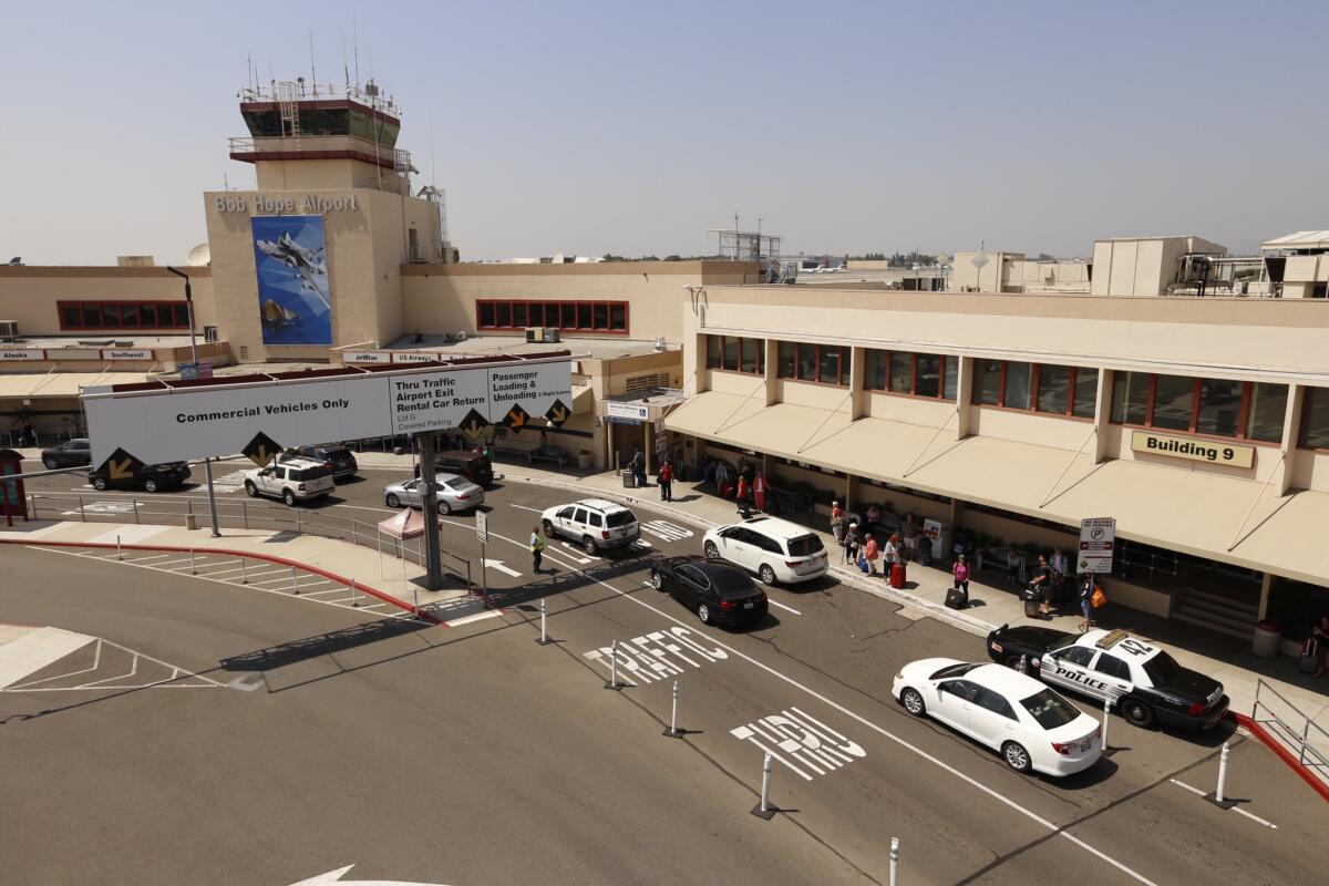 A Southwest Airlines plane struck another Sunday afternoon on the tarmac at Bob Hope Airport, seen here in August, according to the FAA.