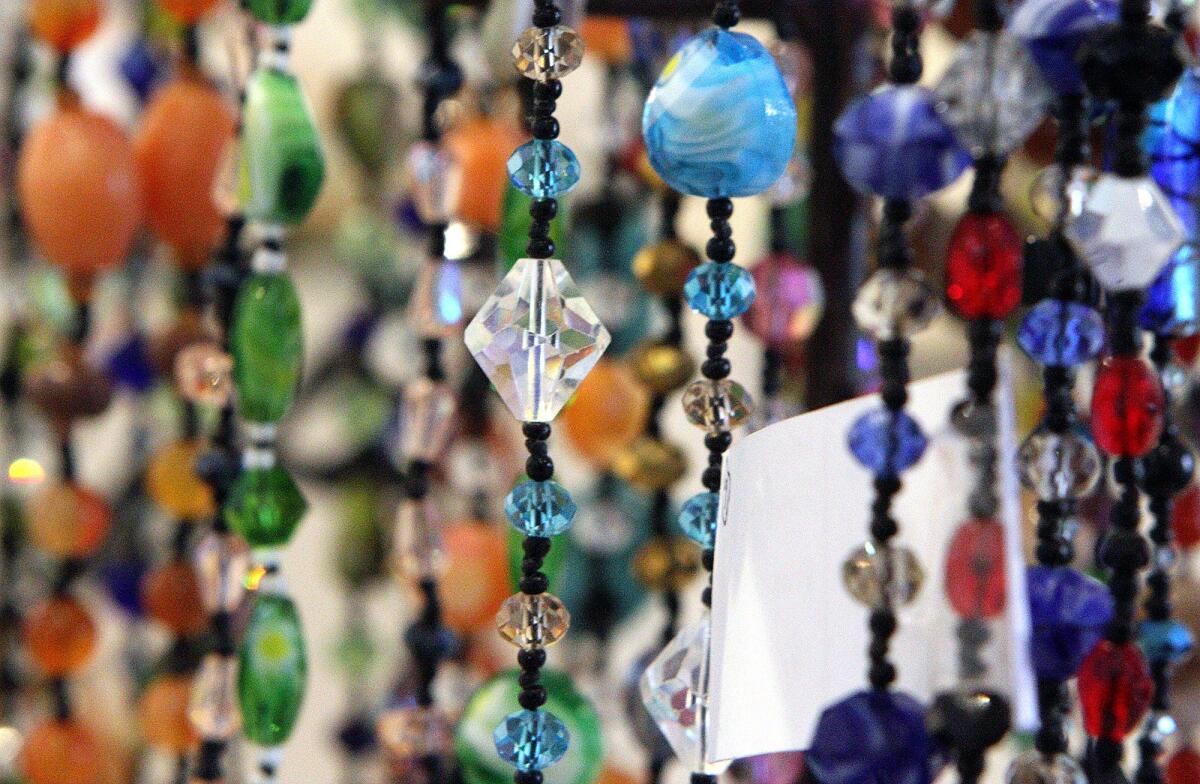 Beads at the Holiday Arts & Crafts Boutique at the Creative Arts Center in Burbank on Friday, Dec. 4, 2015. The gallery features pottery, ornaments and jewelry all created by local artists.