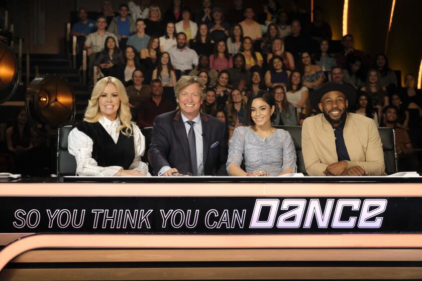 SO YOU THINK YOU CAN DANCE: Pictured L-R: Mary Murphy, Nigel Lythgoe, Vanessa Hudgins and guest star Twitch Boss judge the auditions at the Los Angeles auditions for SO YOU THINK YOU CAN DANCE premiering Monday, June 4 (8:00-9:00 PM ET/PT) on FOX. ©2018 Fox Broadcasting Co. CR: Adam Rose/FOX