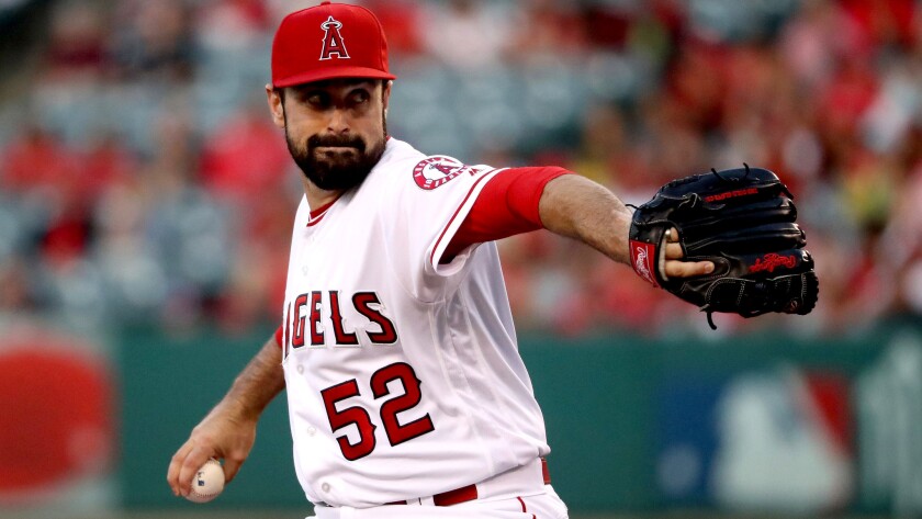 Angels starter Matt Shoemaker pitched into the ninth inning against the Astros on Friday night.