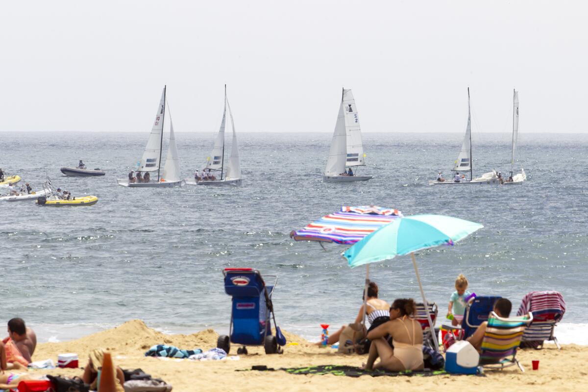 Boats compete in the 53rd Governor's Cup in Newport Beach on Tuesday.