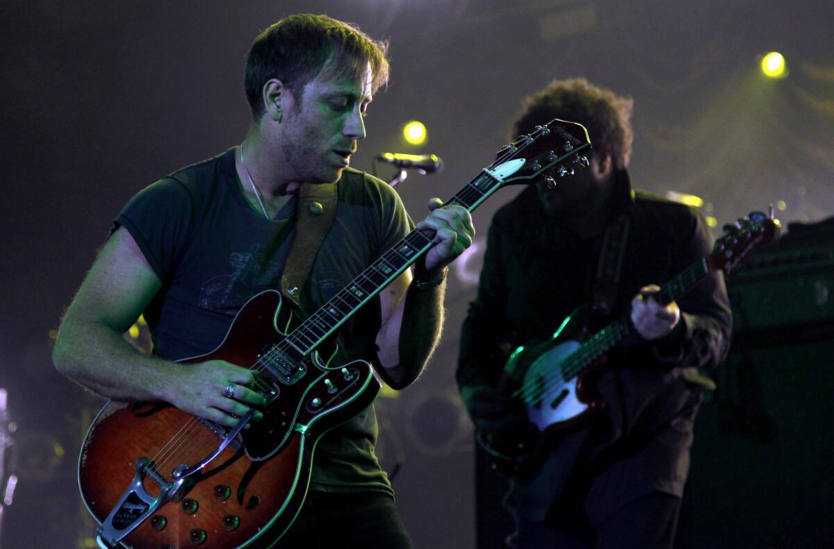 The Agency Group represents The Black Keys, who played a sold-out show at the Forum in Los Angeles in 2014. The band was started by longtime friends Dan Auerbach, guitar, shown here, and Patrick Carey, drums.