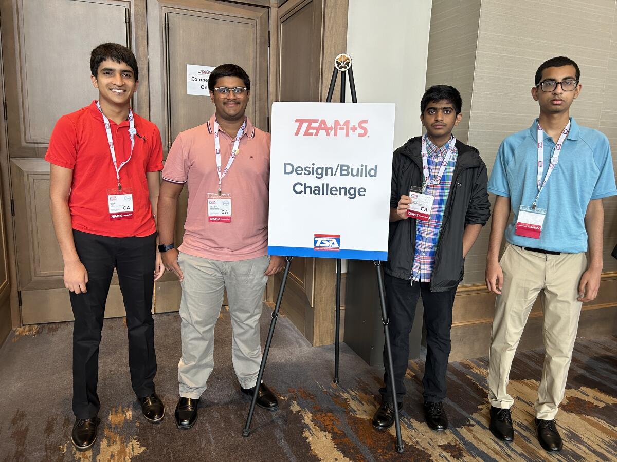 CCA team members Krish Pai, Koushik Jandhyala, Arunraj Jeyaprakash and Daanish Ali Khan Zai