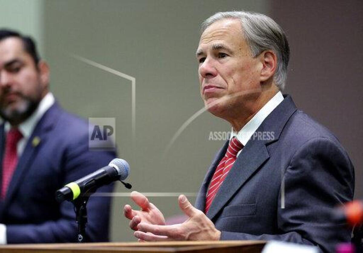 Texas Gov. Greg Abbott speaks before he signs a bill.