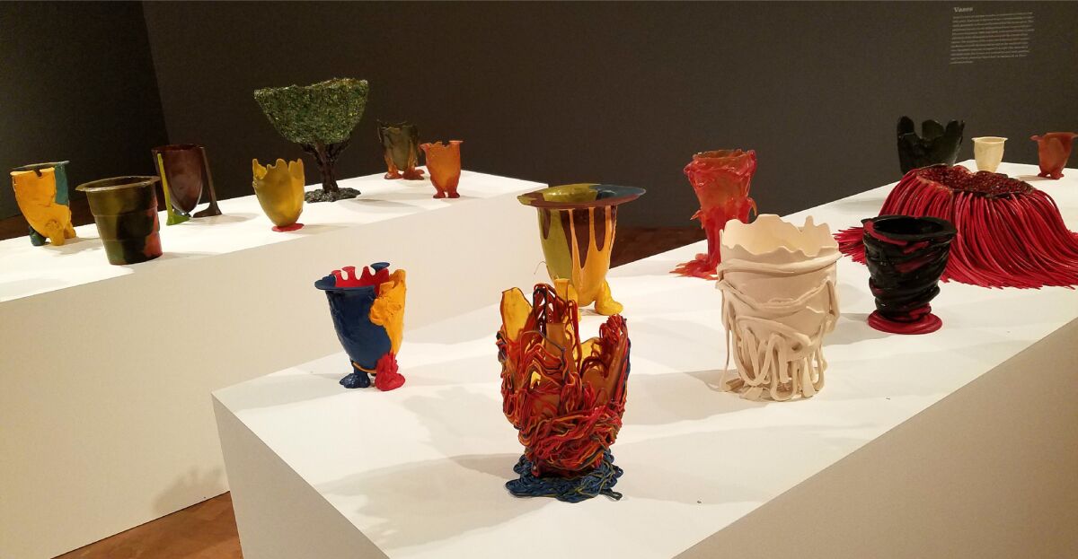 All but five of 39 vessels in MOCA's Gaetano Pesce show come from the co-curator's private collection. (Christopher Knight / Los Angeles Times)