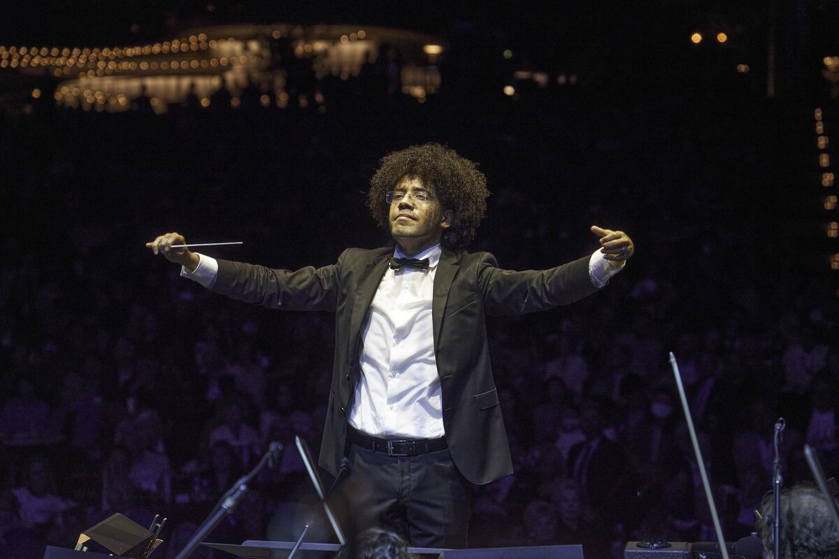 In this file photo, Rafael Payare conducts the San Diego Symphony.