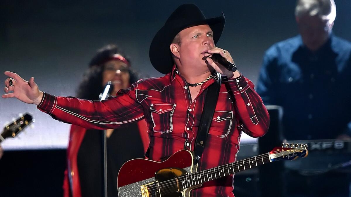 Country music star Garth Brooks performs at the 50th Academy of Country Music Awards at AT&T Stadium in Arlington, Texas, on April 19, 2015.