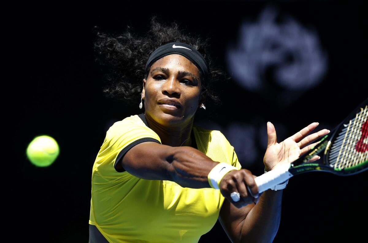 Serena Williams defeated Margarita Gasparyan of Russia, 7-5, 7-5, during a fourth round match at the Australian Open on Jan. 24.