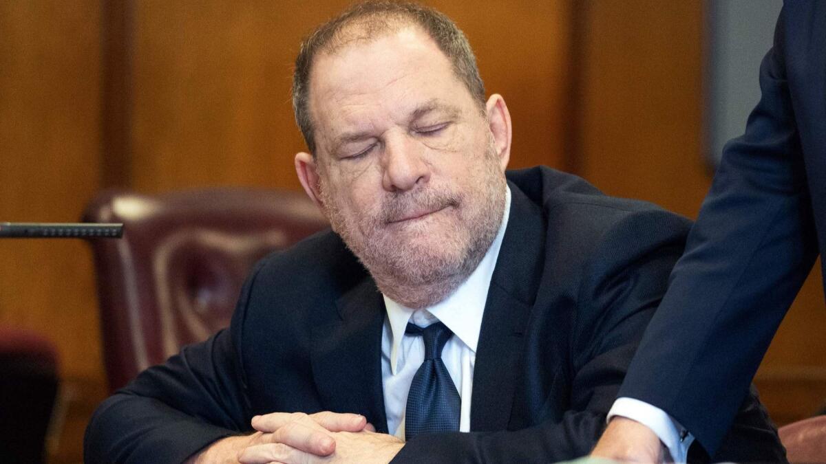 Film producer Harvey Weinstein appears in court in New York in June.