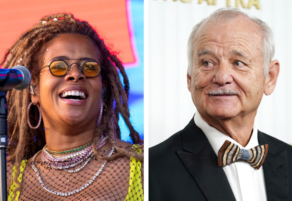 A diptych of singer Kelis and actor Bill Murray