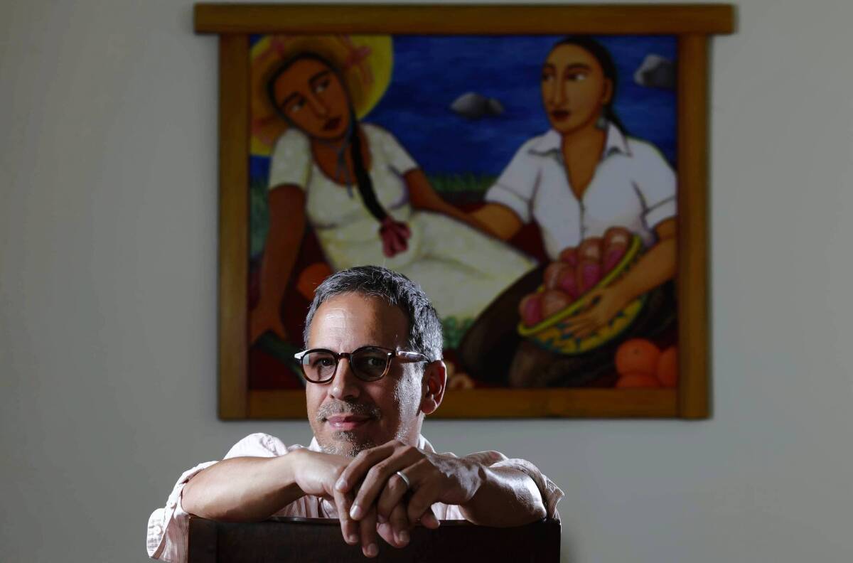 Author Rubén Martínez in his Los Angeles home.