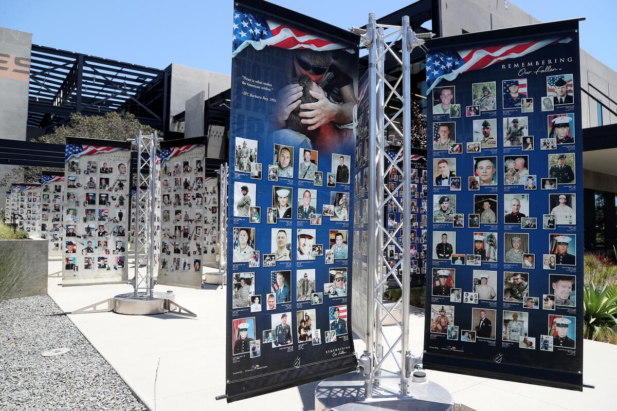 "Remembering Our Fallen," a traveling photo exhibition at Anduril on Wednesday, June 29, 2022 in Costa Mesa, CA. 